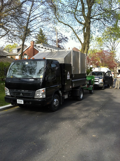 Image of the large ETC truck and chipper